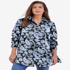 Kate Long-Sleeve Crisp Cotton-Blend Button-Front Tunic image number 1