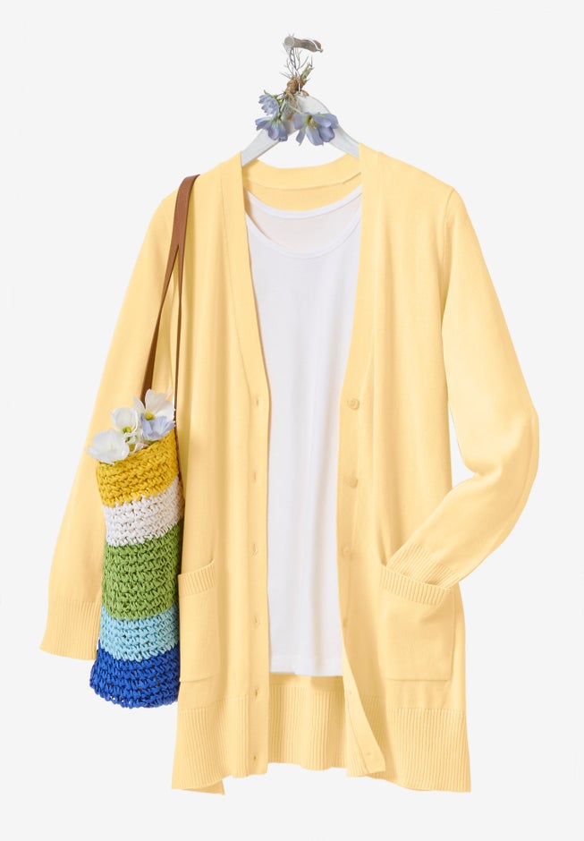 Perfect Longer-Length Cotton Cardigan image number 3