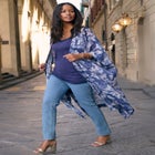 Plus Size Flowy Chiffon Duster image number null