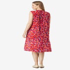 Tie-Neck Sleeveless Crinkle Dress image number null