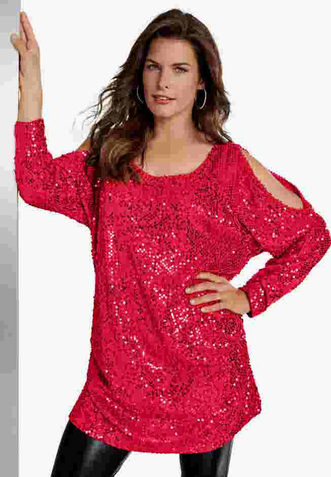 Cold-Shoulder Sequin Tunic image number 0