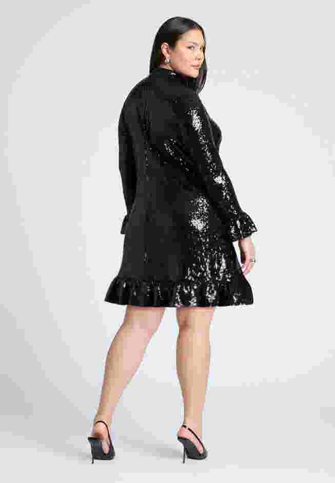 Sequin Ruffle Mini Dress image number 1