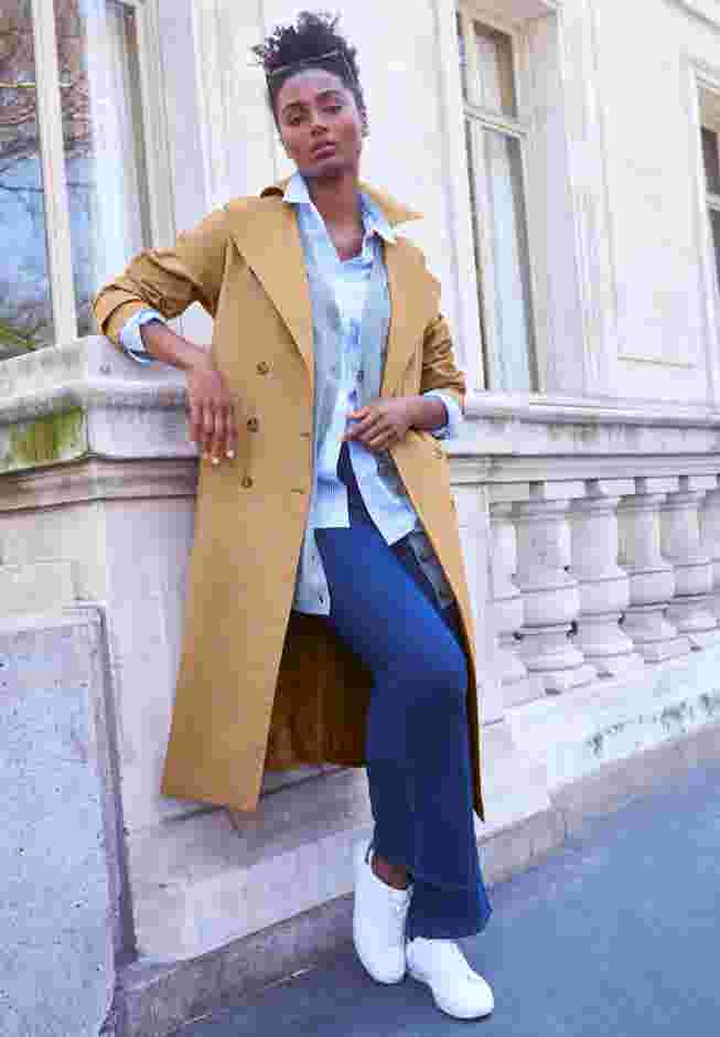 Double-Breasted Belted Trench Raincoat image number 3