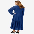 Henley Sheer Tiered Maxi Dress image number null