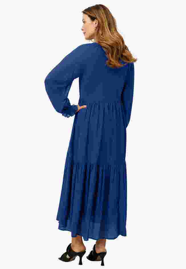 Henley Sheer Tiered Maxi Dress image number 1