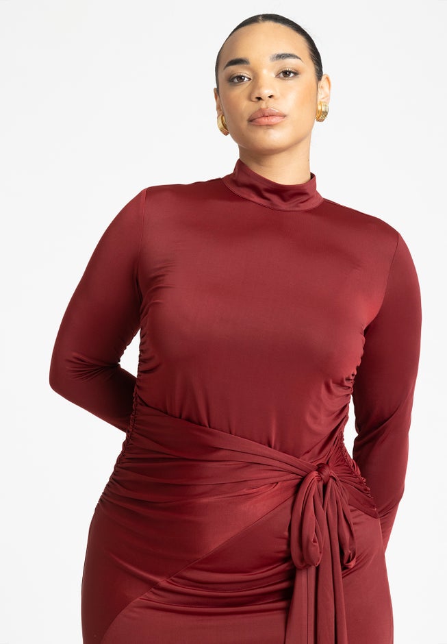 Funnel Neck Midi Dress image number 2