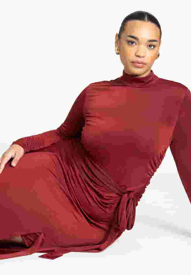 Funnel Neck Midi Dress image number 3