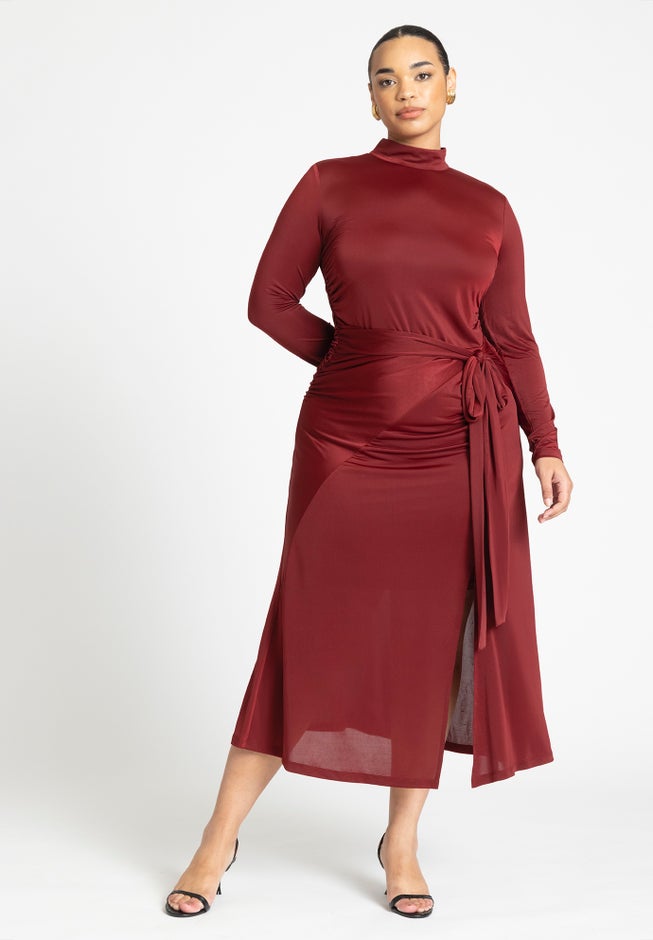 Funnel Neck Midi Dress image number 0