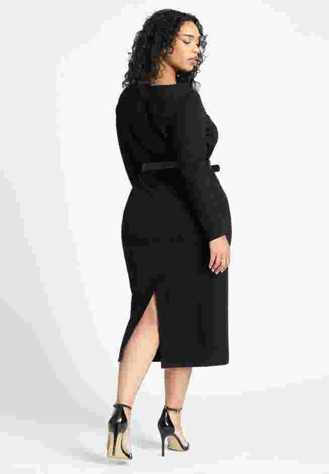 Shaped Neckline Ponte Dress image number 1
