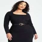 Shaped Neckline Ponte Dress image number null