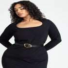 Shaped Neckline Ponte Dress image number null