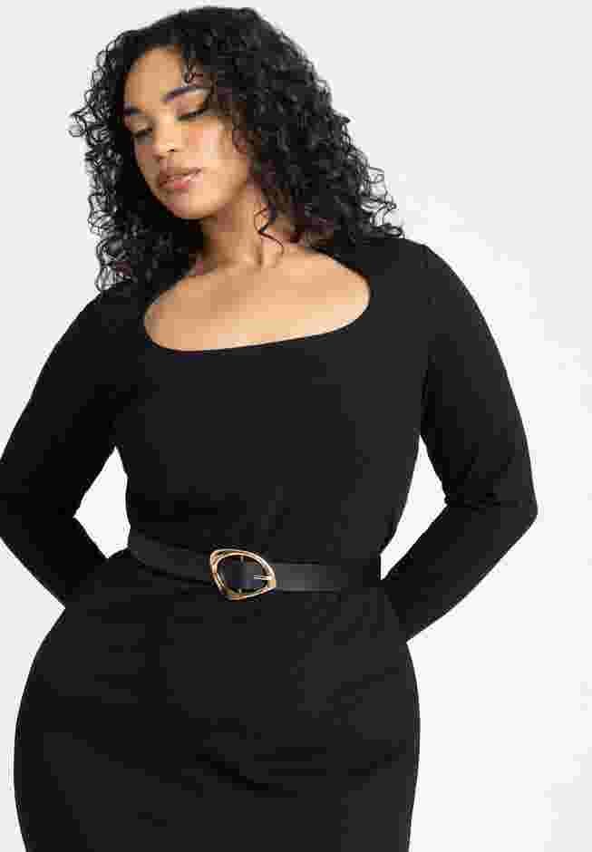 Shaped Neckline Ponte Dress image number 3