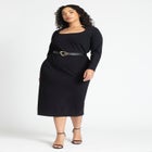 Shaped Neckline Ponte Dress image number null