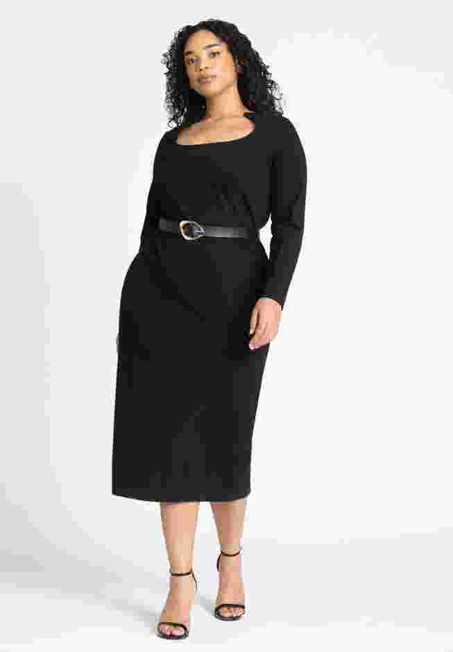 Shaped Neckline Ponte Dress image number 0