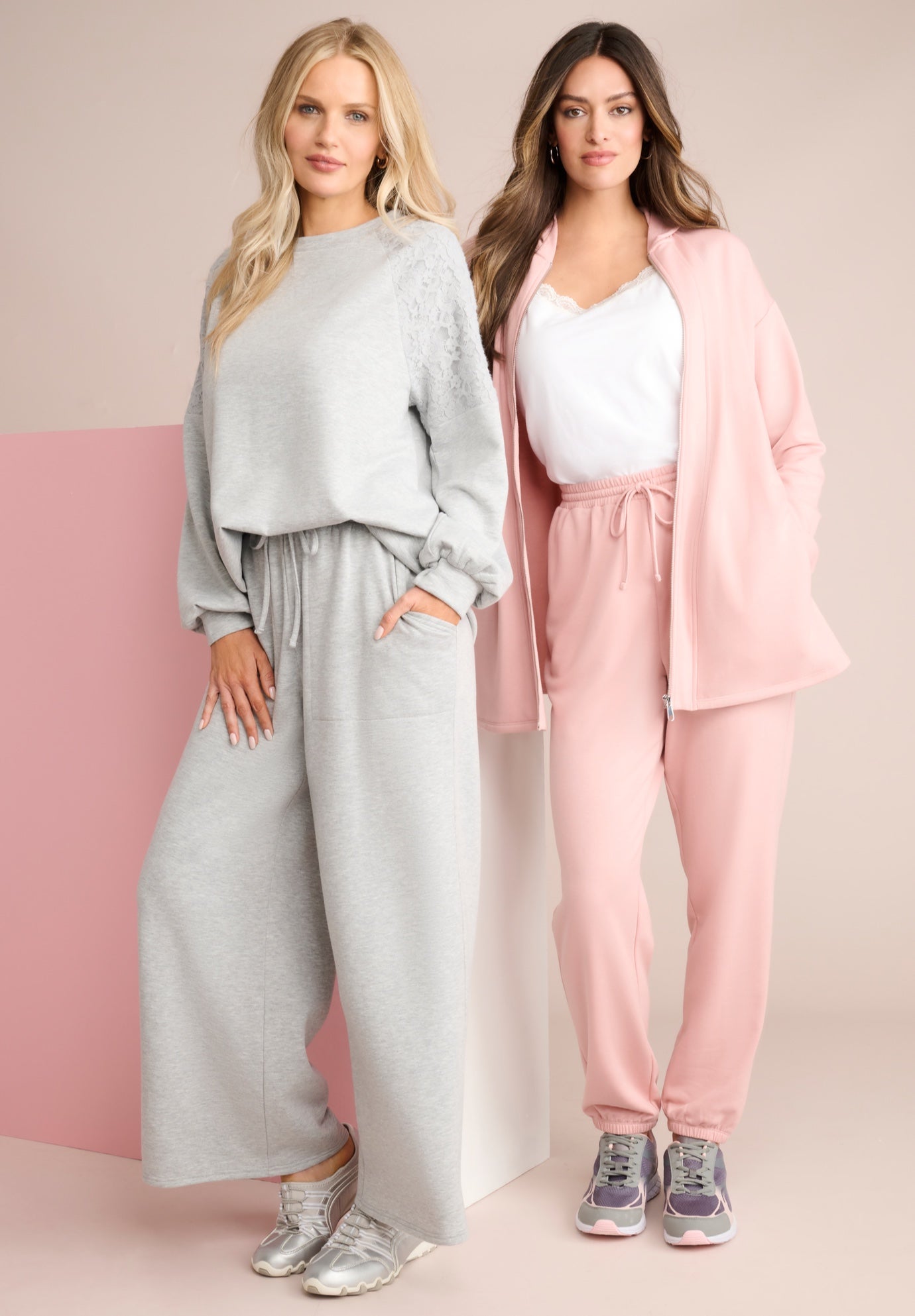 Comfort+ Fleece Lace Shoulder Sweatshirt image number 1