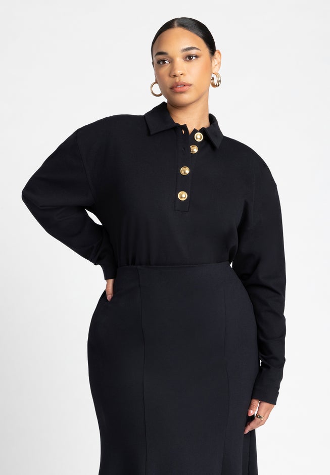 Exaggerated Shoulder Collar Top image number null