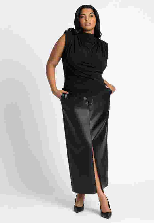 Neck Drape Funnel Neck Top image number 3