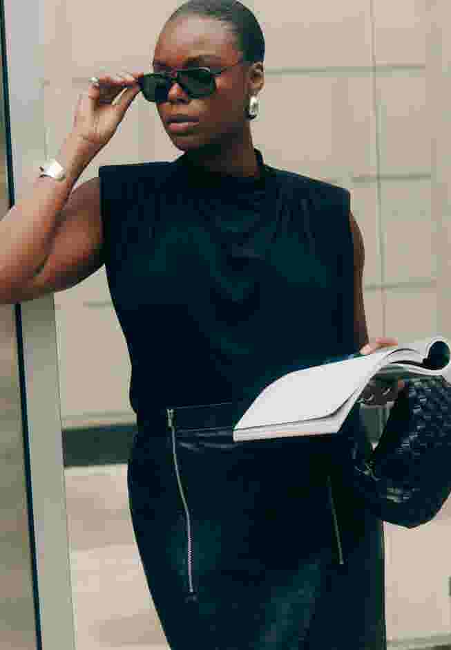 Neck Drape Funnel Neck Top image number 0