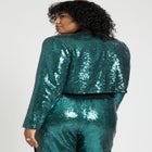 Cropped Sequin Blazer image number null