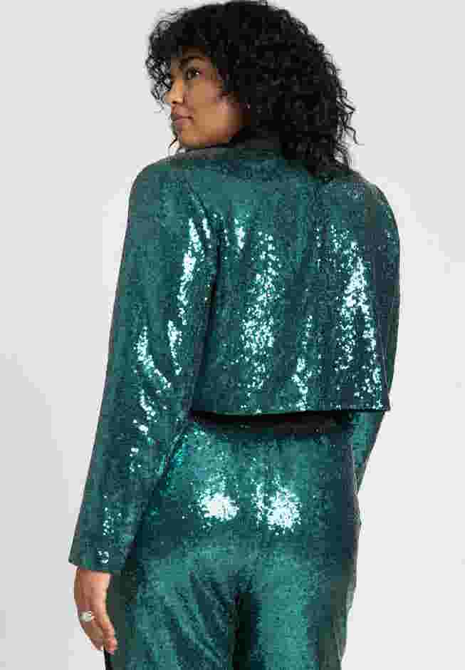 Cropped Sequin Blazer image number 2