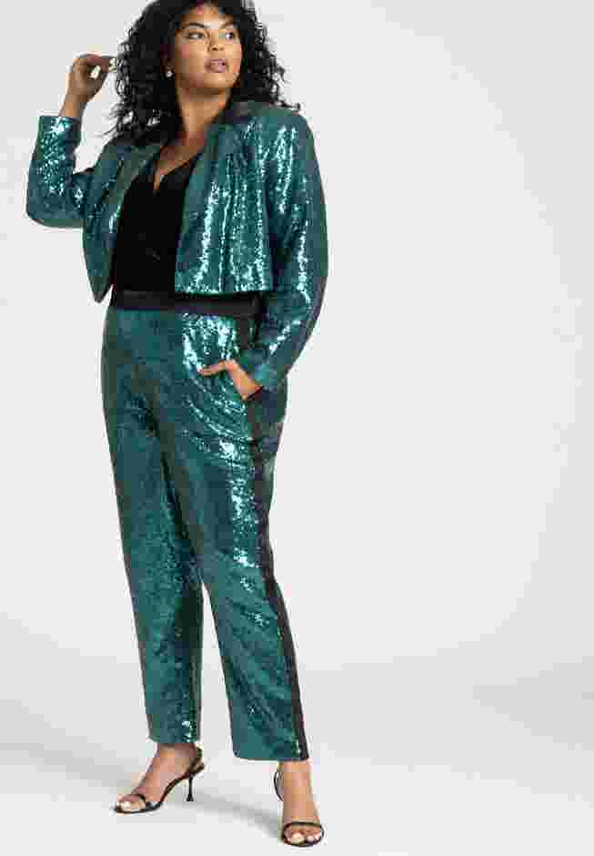 Cropped Sequin Blazer image number 3