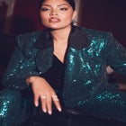 Cropped Sequin Blazer image number null