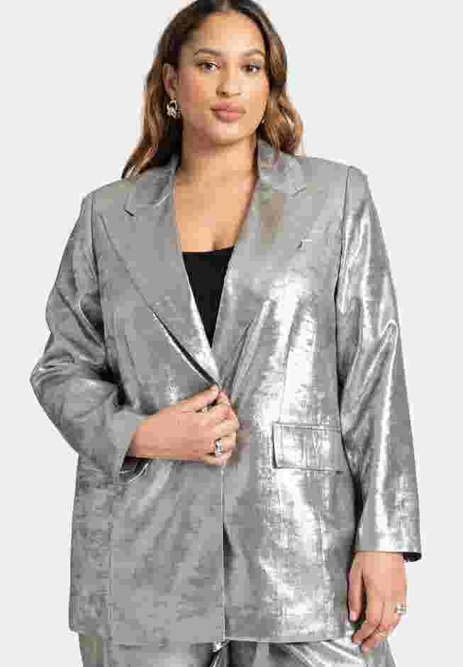 Strong Shoulder Single Breasted Blazer image number 1