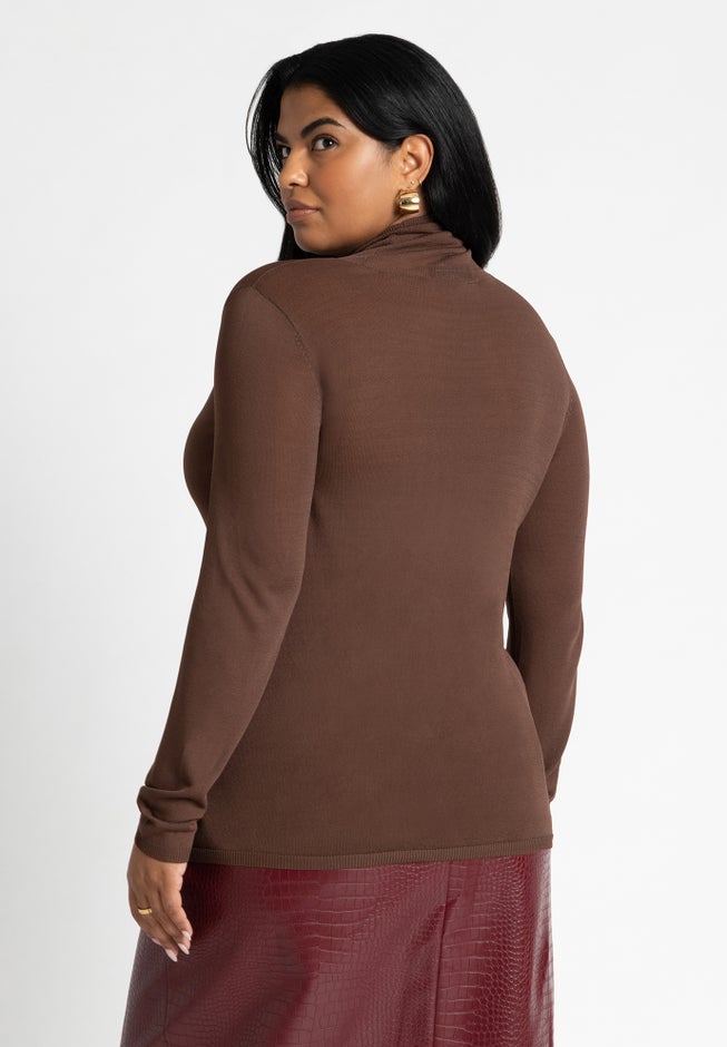 Sheer Lightweight Turtleneck Sweater image number 1