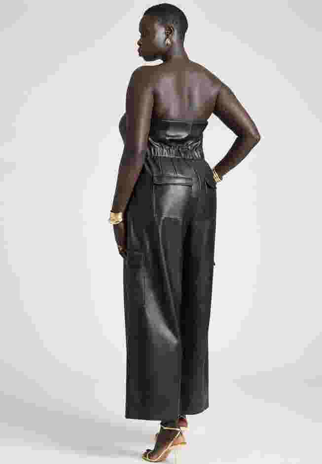 Faux Leather Cargo Jumpsuit image number 2