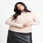 Diagonal Cable Knit Mock Neck Sweater image number null