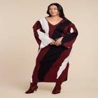 V Neck Intarsia Sweater image number null