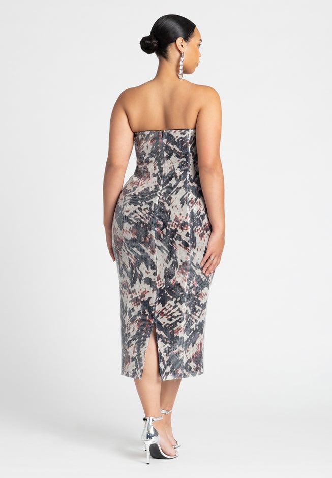 Sequin Strapless Dress image number 2