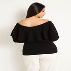 Off The Shoulder Sweater With Flounce image number null
