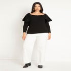 Off The Shoulder Sweater With Flounce image number null