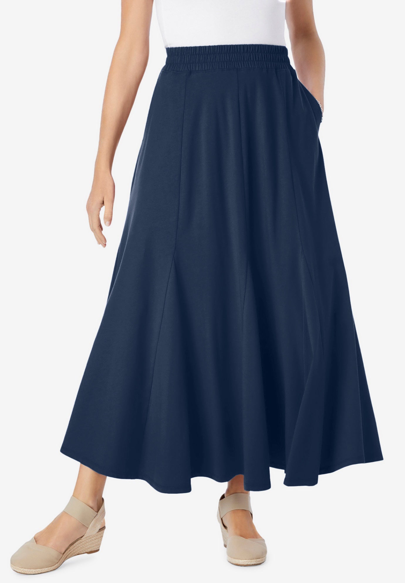 Wide Elastic Waist Skirt image number 0