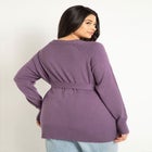Relaxed Tunic Sweater With Belt image number null