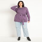 Relaxed Tunic Sweater With Belt image number null