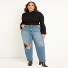 Flare Sleeve Turtleneck Sweater image number null