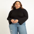 Flare Sleeve Turtleneck Sweater image number null