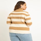 Striped Mock Neck Sweater image number null
