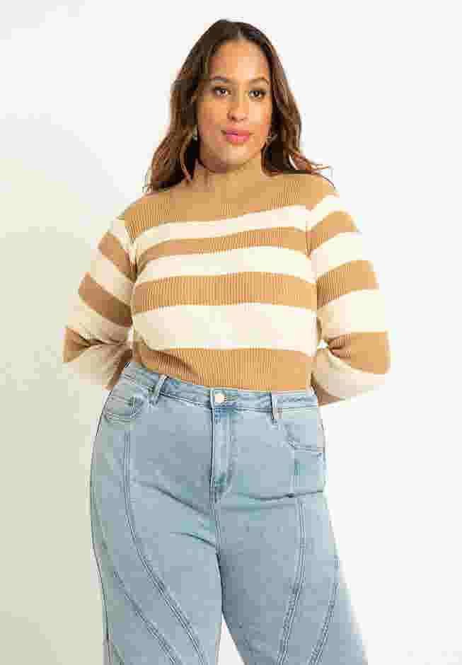 Striped Mock Neck Sweater image number 0