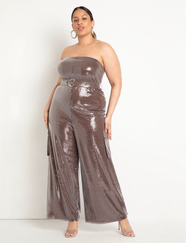Sequin Cargo Jumpsuit image number 0