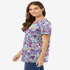 Perfect Printed Short-Sleeve V-Neck Tunic image number null