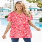 Perfect Printed Short-Sleeve V-Neck Tunic image number null