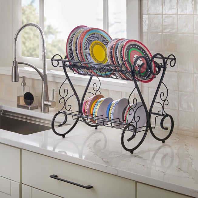Scroll 2-Tier Dish Rack image number 0