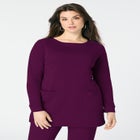 Snap Button Boatneck Soft Knit Tunic image number null