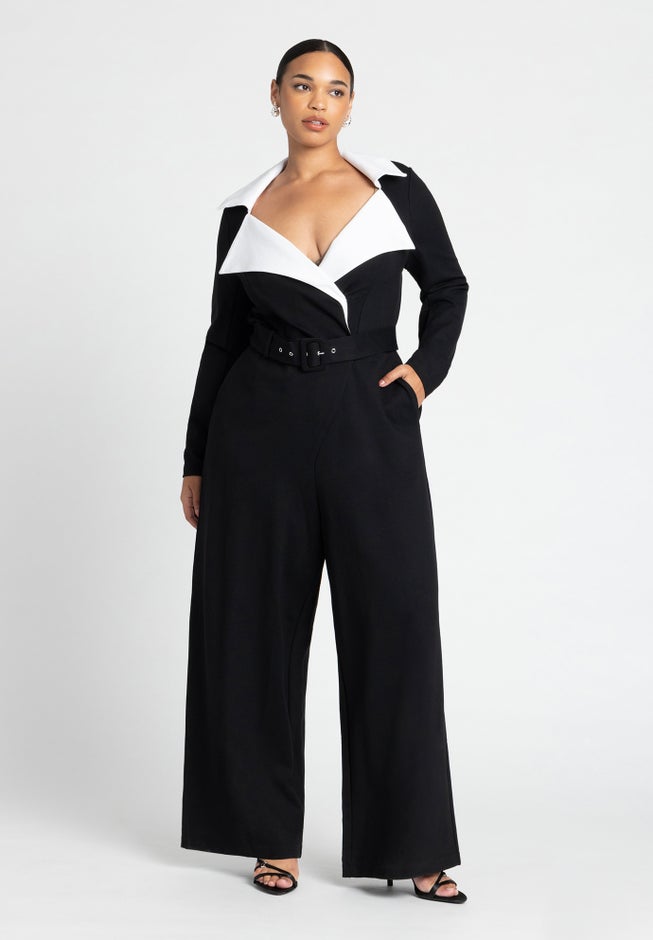 Tuxedo Knit Jumpsuit image number null
