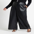 Faux Leather Pant With Belt Detail image number null