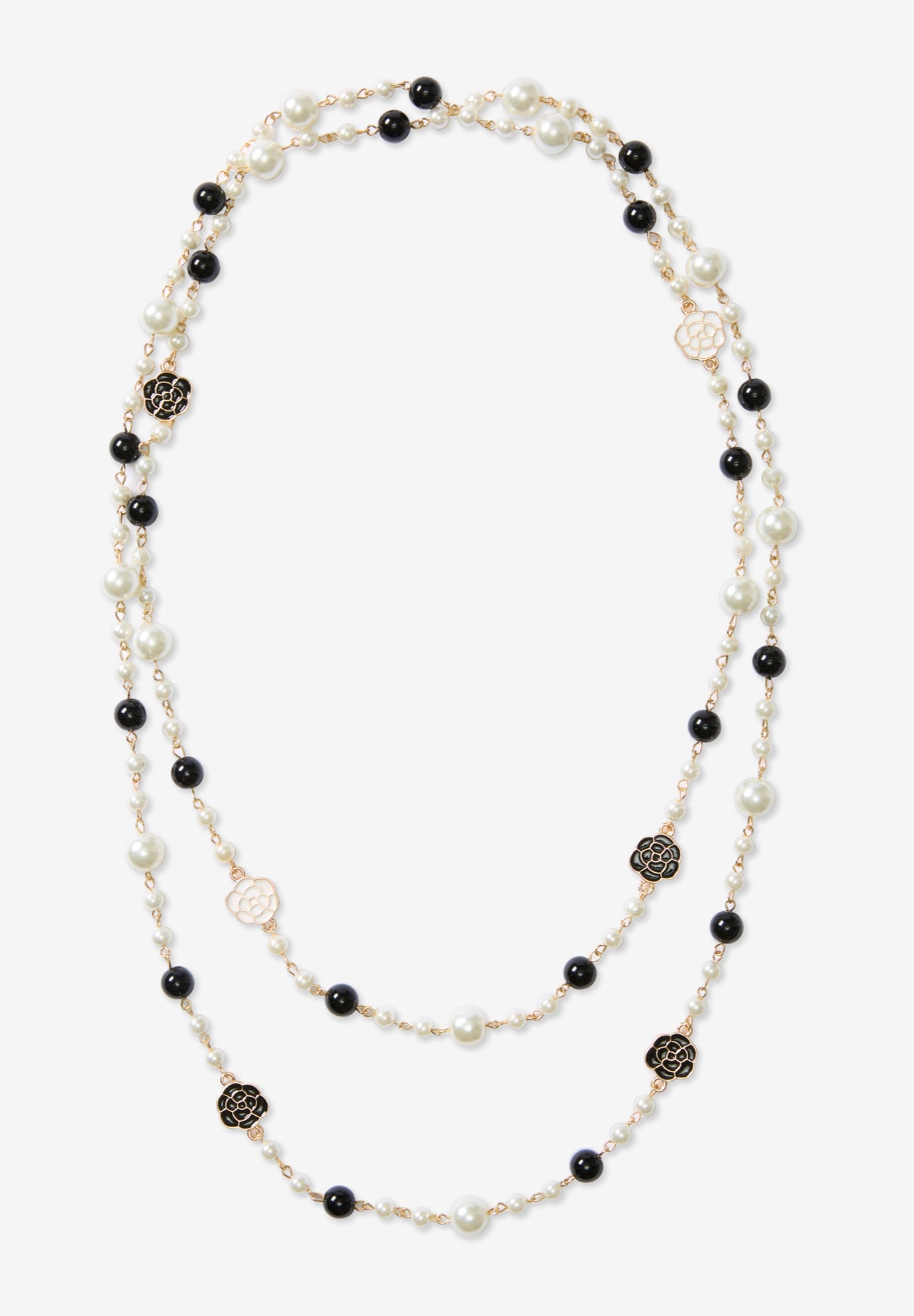 Faux Pearl and Gold Necklace image number 0