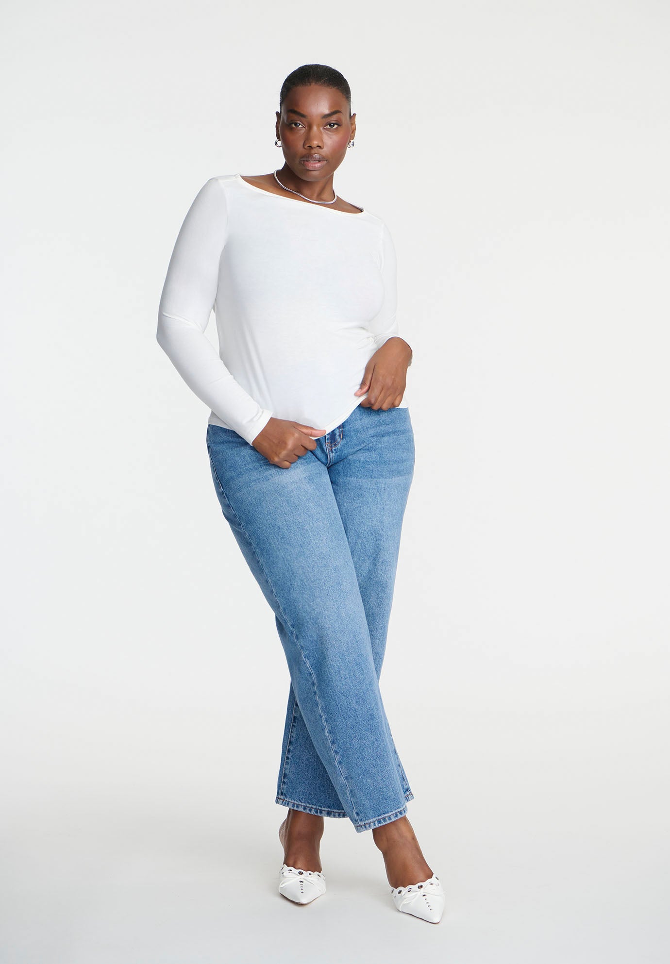 Boat Neck Long Sleeve Shirt image number 2